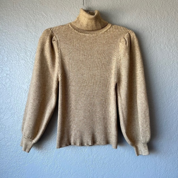 Line & Dot Sweaters - NWT - Line and Dot Aria puff sleeve ribbed turtleneck